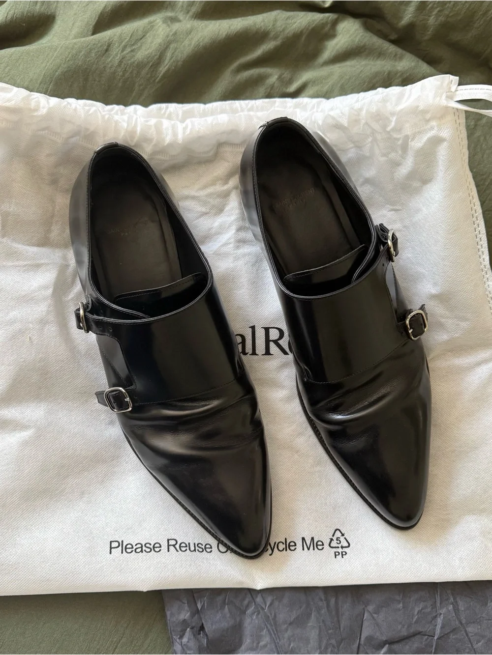 Saint Laurent Leather Monk Straps Size 46 (US 13)